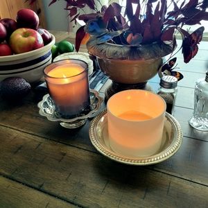 Two Silver plated decorative dish /candle holders